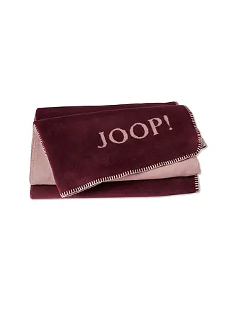 JOOP | Couverture "Uni Doubleface" 150x200cm (Ecru-Feder) | dunkelrot